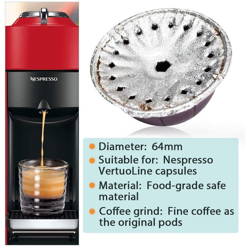 CAPMESSO Aluminum Foil Seals Lid Compatible with Vertuoline Capsules 64mm