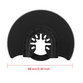 5 Pack High Carbon Steel Semicircular Saw Blades, 3.46 inch Universal Quick Release Oscillating Multi Tools Blade Kit for Cutting Wood Plastic Glass (Black)
