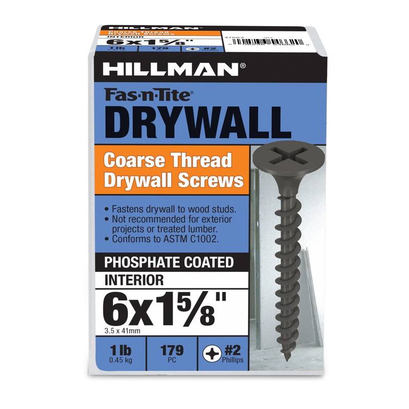 The Hillman Group 47663 6 x 1-5/8-Inch Coarse Thread Drywall
