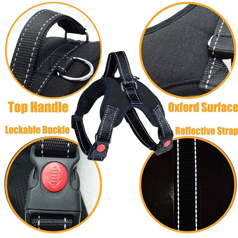 No-Pull Dog Harness, Adjustable Outdoor Pet Vest, Reflective Oxford Material,
