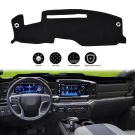 Unbranded For 2022-25 GMC Sierra 1500 Car Black Non-Slip Dashboard Cover Dash Mat Dashmat
