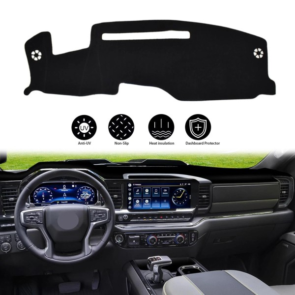 Unbranded For 2022-25 GMC Sierra 1500 Car Black Non-Slip Dashboard