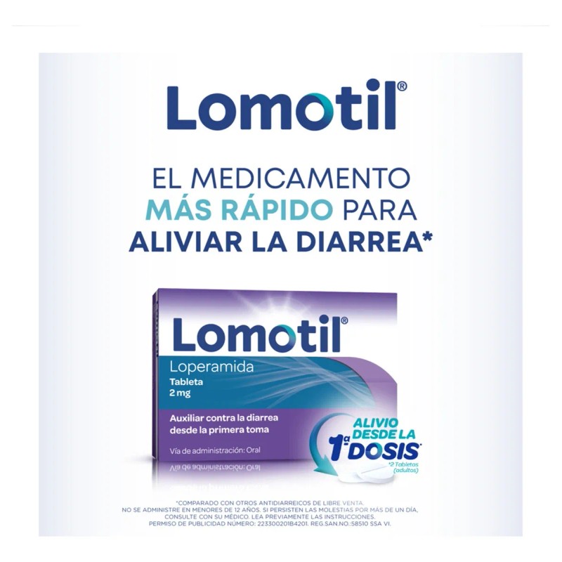 Lomotil Tabletas 2 Mg, 8 Tabletas
