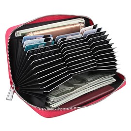 Yuhan Pretty Women's 36 Card Slots Credit Card Holder Wallet RFID BLOCKING (Rose)