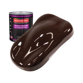 Restoration Shop - Dark Brown Acrylic Urethane Auto Paint - Quart Paint Color Only - Professional Single Stage High Gloss Automotive, Car, Truck Coating, 2.8 VOC