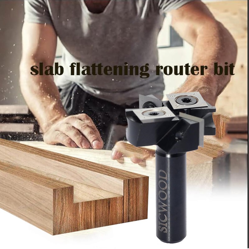 Slab Flattening Router Bits 1/2 Shank, 1-1/2”Cut Dia, 2+2 Insert