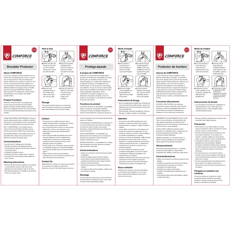 COMFORCE Shoulder Brace Copper Shoulder Support Wrap with Gel Pad,