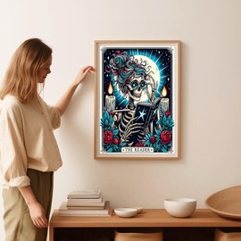 Skull Diamond Art Kits for Adults Beginners,Skeleton Read Diamond Painting Kits for Adults,5D Full Drill DIY Diamond Dot Gem Art Kit Wall Home Decor Arts Craft 12x16 inch