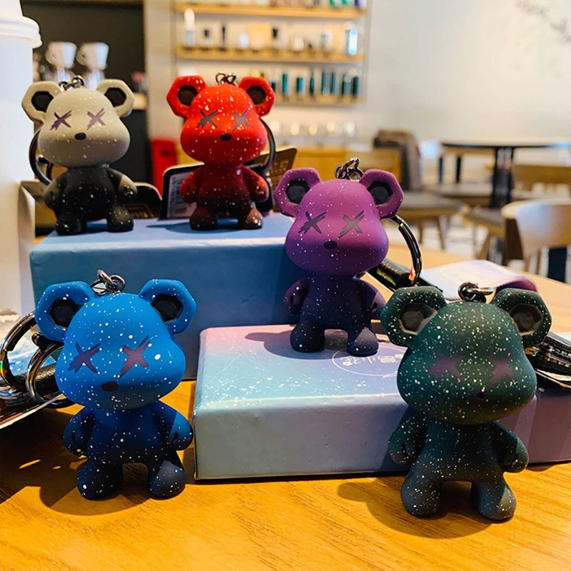[Moerstar] Bear Keychain Key Holder Cute Resin Animal Pendant Cute