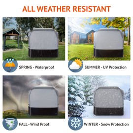 Waykea Heavy Duty Grill Cover 61 Inch, 600D Oxford Waterproof UV & Fade Resistant BBQ Cover for Weber Char-Broil Dyna Glo Nexgrill Charcoal Gas Grill (61”W x 26”D x 45”H, Gray/Black)