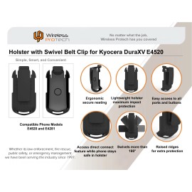 Protech Kyocera DuraXV E4520 E4281 Case with Clip Wireless ProTECH Holster