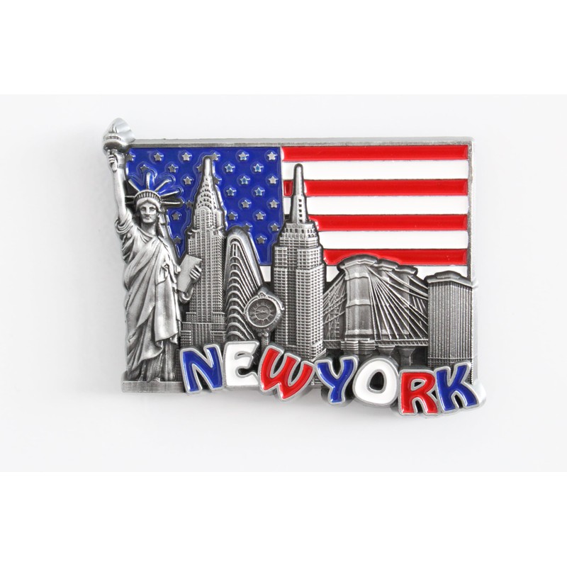 New York (USA) - 3D Metal Fridge Magnet for Kitchen