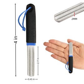 Hufopik 1 Piece Fishing Hook Sharpener Diamond File with Handle, Portable Double-Sided Fine and Medium Grit Hook File for Sports Fishing