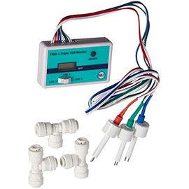 HM Digital Triple Inline RO/DI TDS Monitor with 1/4 inch T-Fittings