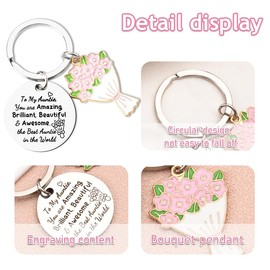 To My Auntie Gift Keychains for Women Aunt Birthday Christmas Xmas Gifts from Niece Nephew The Best Auntie In The Word Best Aunt Keychain for Aunty New Aunt Stocking Stuffer for Women