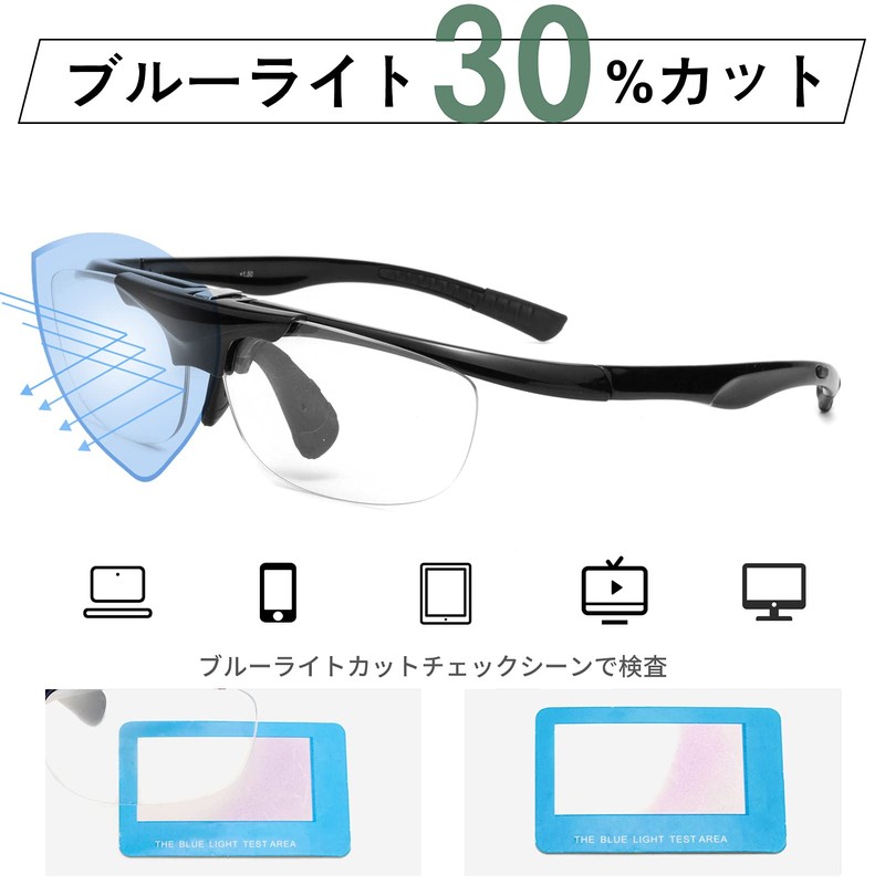 [LianSan] 跳ね上げ式老眼鏡 携帯用 ケース付き ユニセックス メンズ レディース おしゃれ リーディンググラス 遠近両用