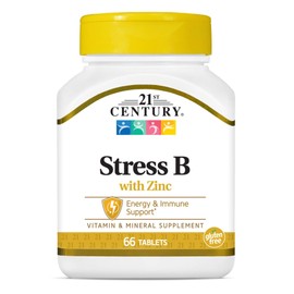 21st Century Stress B with Zinc Tablets, 66 Count (Pack of 2)