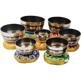Tibetan singing bowl set- Singing bowl set of 7 -7 Chakra healing singing bowl-