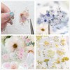 ZXMNBH 300 Pieces PET Stickers for Scrapbooking Kit Mini Flowers