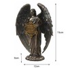 Resin Statues Bronzed Seraphim Six Winged Guardian Angel with Sword