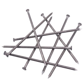 SKIR'CO (Pack of 16) Steel 6.0 x 200mm Construction Nails Flat Round Head Multipurpose Common Wire Nails for Wood