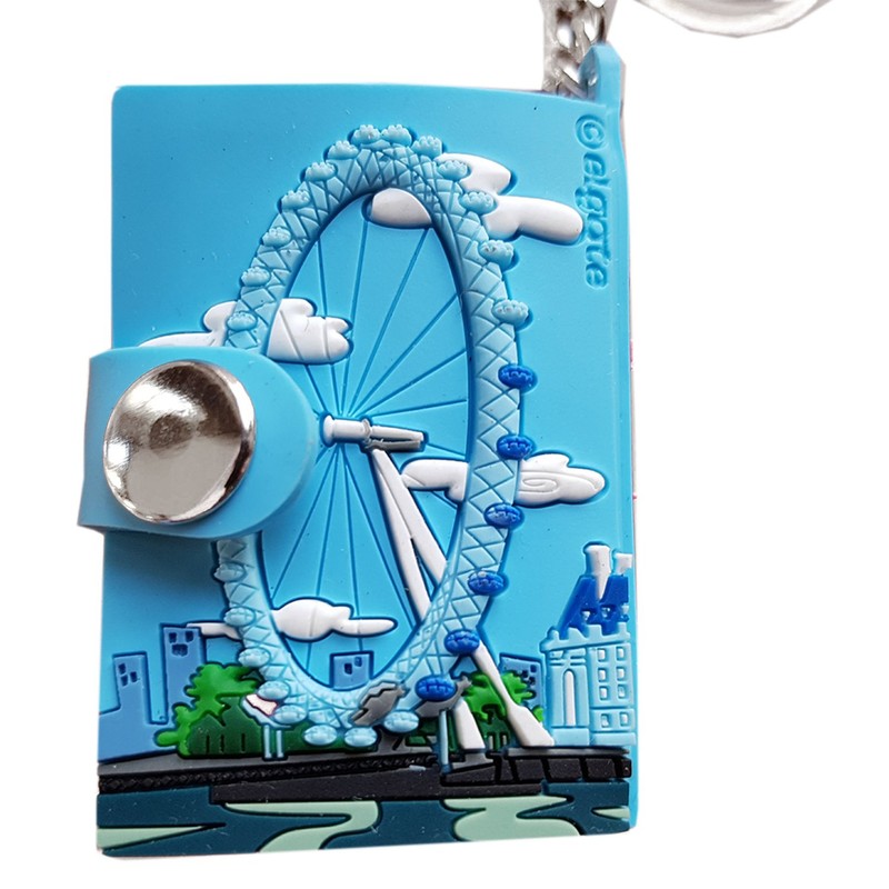 London Eye Iconic Landmark Mini Keychain Notebook with Snap Keyring/Key