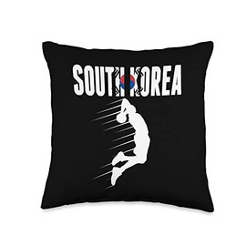 G2T South Korea Summer Sports Basketball South Korea Basketball Fans Jersey-Korean Flag Slam Dunk Throw Pillow, 16x16, Multicolor