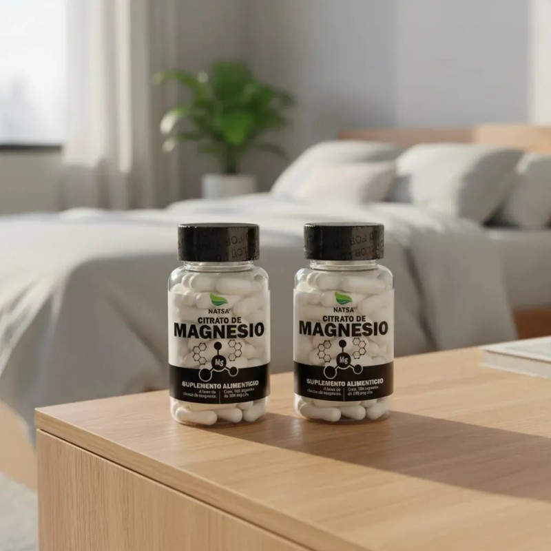 Citrato Magnesio Frascos 100 Cápsulas Duerme Despierta Energía Alta Absorción