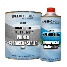 Speedokote Direct to Metal High Build 2.1 VOC 2K Urethane Primer Grey Gallon Kit, SMR-2200G/222