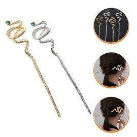 NOLITOY Chinese Hair Jewelry Snake Hairpin 2pcs Women's Hair Sticks Minimalist Design for Party and Daily Wear