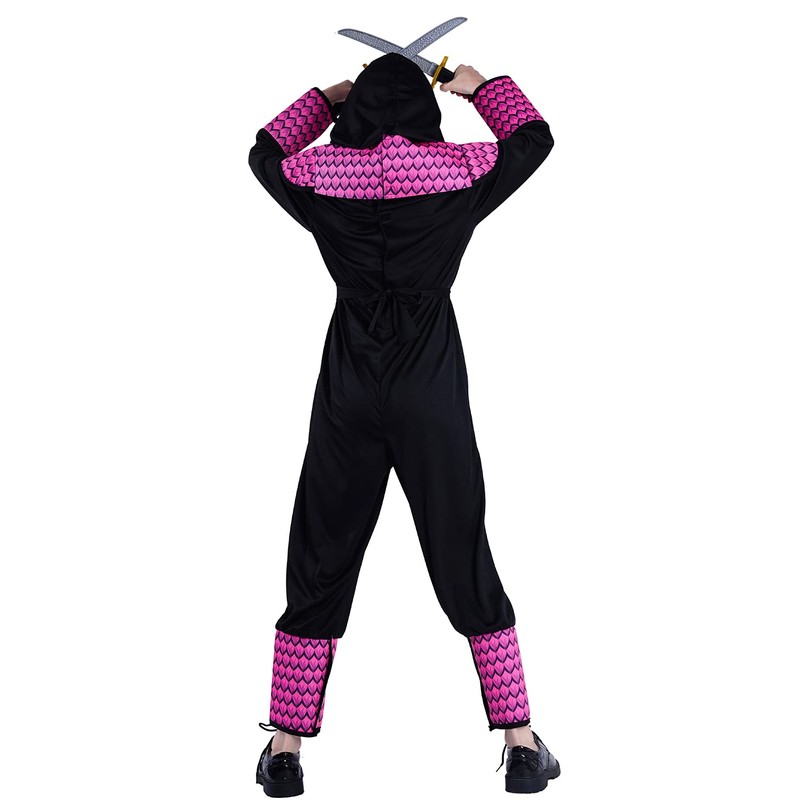 PGOND Ninja Costume Girl Pink Ninja Jumpsuit Costume For Kids