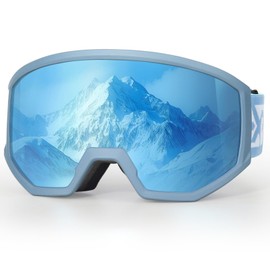 EXP VISION Ski/Snowboard Goggles, Anti-Fog Snow Goggles for Men & Women - Perfect for Skiing, Snowboarding & Winter Sports (Blue-Dream Blue)
