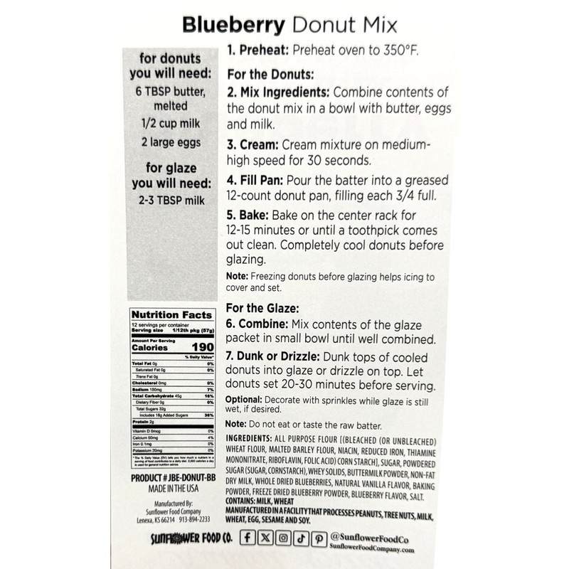 Rabbit Creek Blueberry Donuts Mix – With Glaze Included –