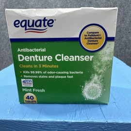 Equate Denture Cleanser Mint Fresh Antibacterial 3 Minute 99.99% Efficacy 02/28