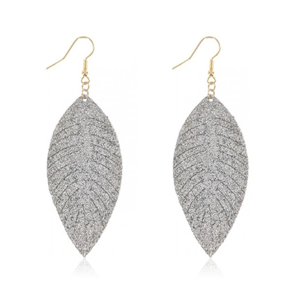 Bohemian Lightweight Faux Exotic Leather Geometric Drop Earrings - Hook