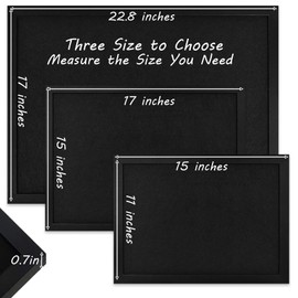 Black Cork Board Black Bulletin Board Pin Display Board for Wall Corkboard Black Pushpin Board Vision Board Picture Photo Felt Board for Memos, Photos, Home, Kitchen, Office,15"x11"