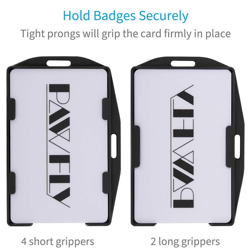 Pawfly 2 Card ID Badge Holder 2 Sided Black Rigid