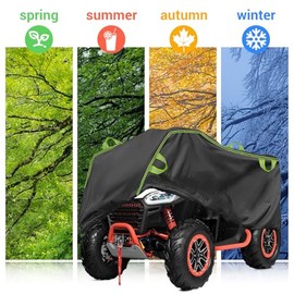 Quad Tarpaulin 256 x 110 x 120 cm 210D Oxford XXXL Quad Tarpaulin ATV Cover, Waterproof, with Windproof and Reflective Strips, Protection Against UV, Rain, Snow and Dust, All Weather