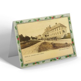 CHRISTMAS CARD - Vintage Maine USA - Togus. Companies' E and H Barrack (b)