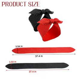 2 Pcs Vintage Head Scarf for Women - Wire Headband with Bowknot and Rabbit Ear Design. Retro 1940s Style Headbands for Hair Styling. for Ladies Girls' Hair Accessories, Bandanas