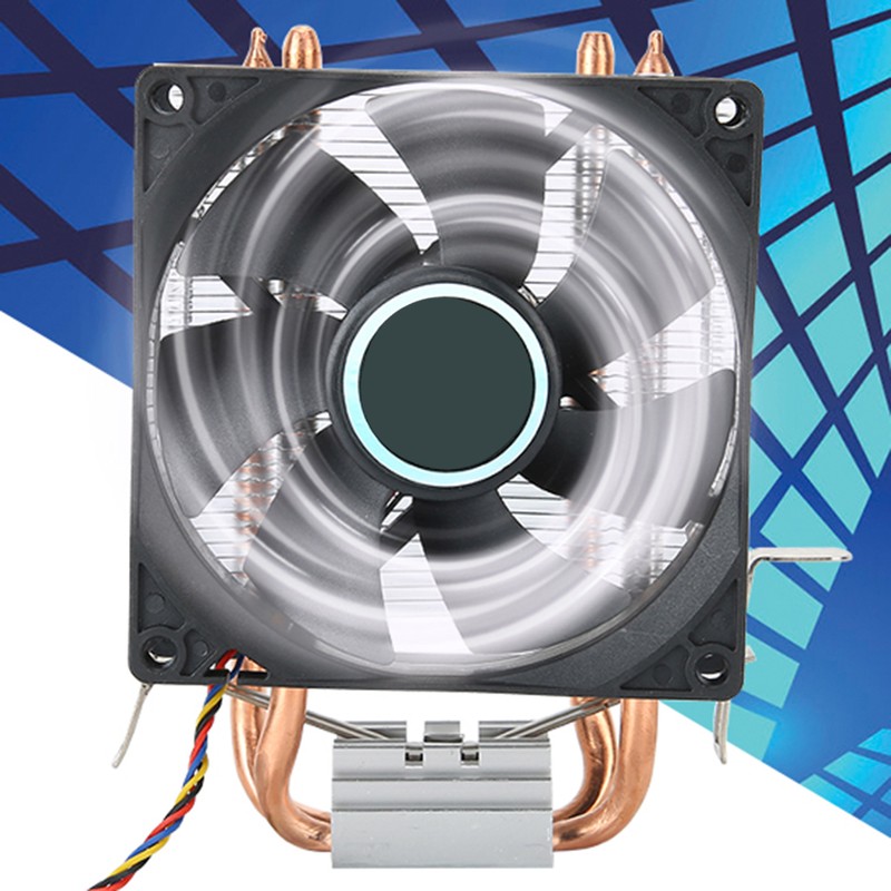 CPU Fan 4 Pin Connector Down Blow 2 Brass Pipe