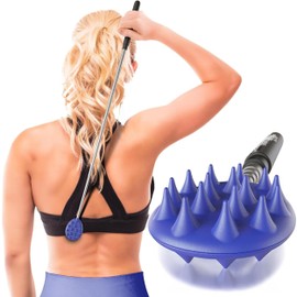 Cactus Scratcher Extendable Telescopic Back Scratcher - Extends 25" Long Double Sided Retractable Scratching Tool for Hand, Neck, Head, and Body - Universal Gift for Family, Pets, and Friends, Blue