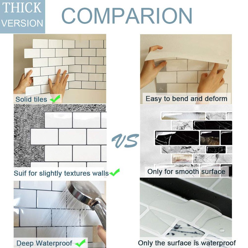 Yoillione Peel and Stick Backsplash Kitchen: 10-Sheet Back Splash Stick