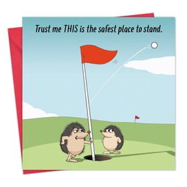 Twizler Funny Golf Card - Safest Place - Blank Card - Funny Golf Birthday Card for Men or Women - Funny Birthday Card for Golfer - Golf Fathers Day Card - Golf Anniversary Card - Golf Retirement Card