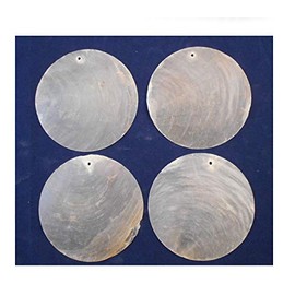 100 Capiz Shells White Round 3" (76 mm) One Hole Crafts Windchimes Shellcraft Nautical Decor