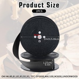 Prasacco 2 Pairs Universal Typewriter Ribbon Black Manual Typewriter Ink Ribbon Twin Spool Replacement for Most Typewriters