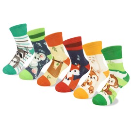 Queenshin Funny Girls Novelty Socks Crazy 3D Print Patterned Teen Kids Crew Socks Monkey Lion Elephant Gifts