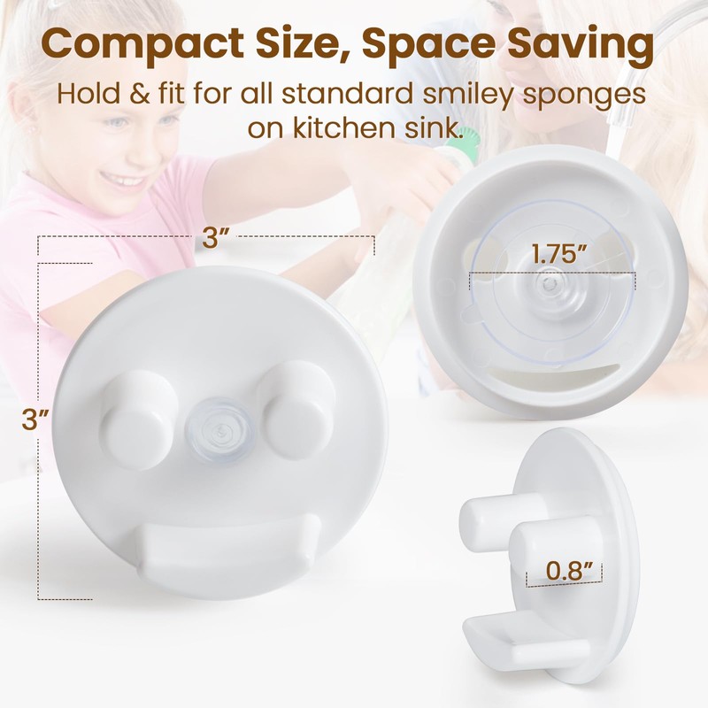 Semcide Sponge Holder, Sink Caddy w/Suction Cup Installation, Sponge Organizer