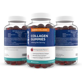 Zipvit Marine Collagen Gummies with Vitamin A & C. Type 1 Hydrolysed Collagen Peptides for Men & Women, Supports Healthy Skin