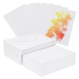 PATIKIL 200 Sets Pure Cotton Watercolor Cards 140lb/300 GSM Postcards with Envelopes for Art Painting Creative Thank Notes, 4x6 Inch